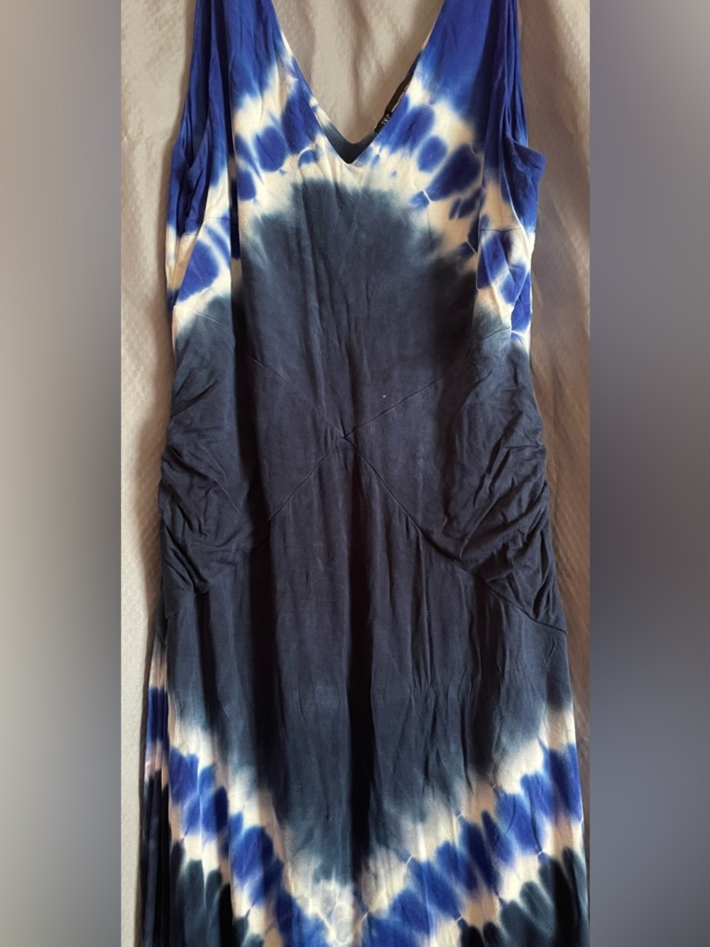 INC International Concepts Blue and White Tie-Dye Maxi Dress - Picture 2 of 4
